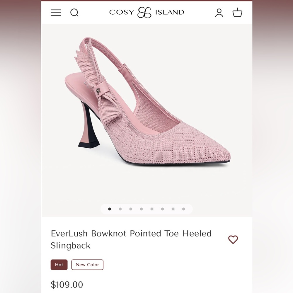 Pink Bowknot Pointed Toe Heeled Slingback
